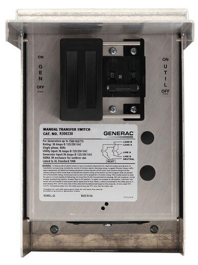 6377 – 30 Amp Single-Circuit Manual Transfer Switch